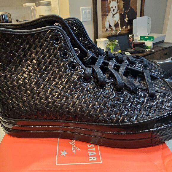 CONVERSE Chuck 70 Woven Leather A14450C 2025 RARE Black Men's High Top Size 10 - Picture 2 of 16